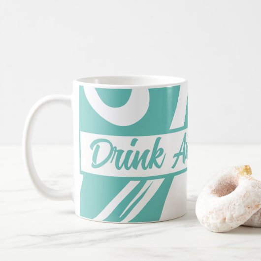 Schattigee en grappige Drink en fluister turquoise Koffiemok (Met donut)