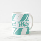 Schattigee en grappige Drink en fluister turquoise Koffiemok (Voorkant rechts)