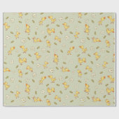 Schattigee en grappige eendjes op lichtgroen cadeaupapier (Vlak)
