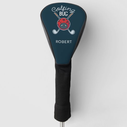 Schattigee en Grappige Golfen Bug Modern Custom Golfheadcover (Voorkant)