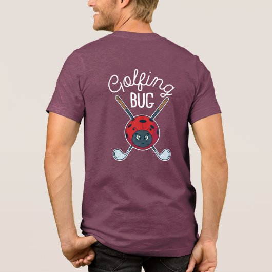 Schattigee en Grappige Golfen Bug Modern Custom Tri-Blend Shirt (Achterkant)