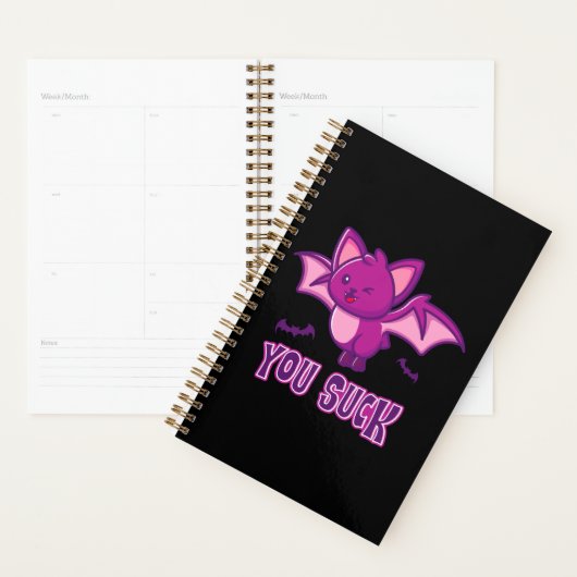 Schattigee en grappige Halloween Vampire Bats You  Planner (Display)