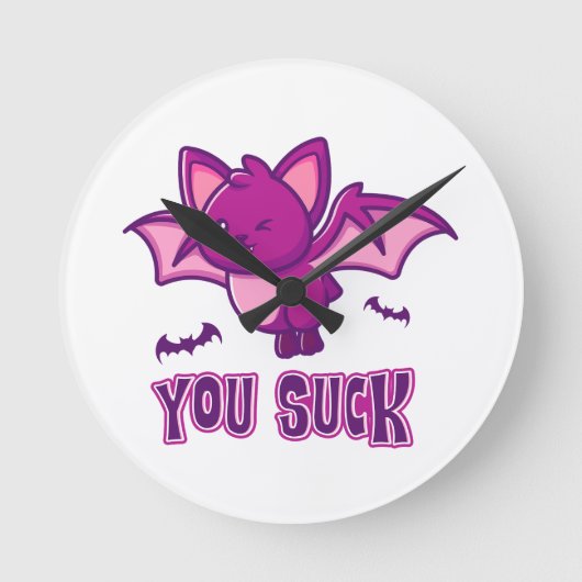 Schattigee en grappige Halloween Vampire Bats You Ronde Klok (Voorkant)