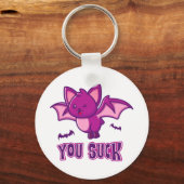 Schattigee en grappige Halloween Vampire Bats You Sleutelhanger (Voorkant)