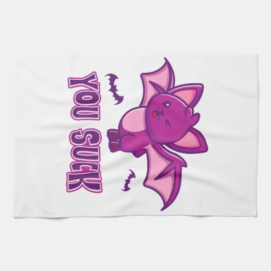 Schattigee en grappige Halloween Vampire Bats You  Theedoek (Horizontaal)