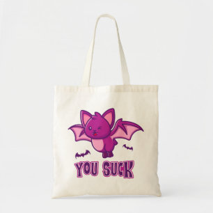 Schattigee en grappige Halloween Vampire Bats You Tote Bag