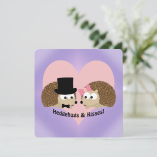 Schattigee en grappige hedgehugs en kusjes kaart