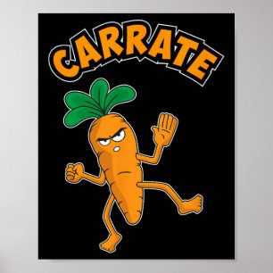 Schattigee en grappige karate training wortelwoord poster