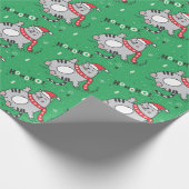 Schattigee en grappige kat kerst vrolijke groeten cadeaupapier (Hoek)