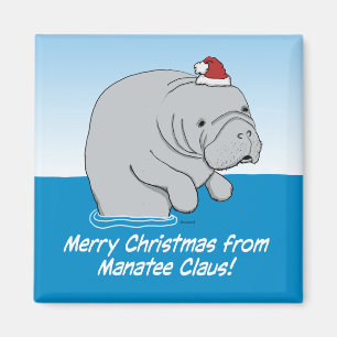 Schattigee en grappige Manatee Claus Magneet