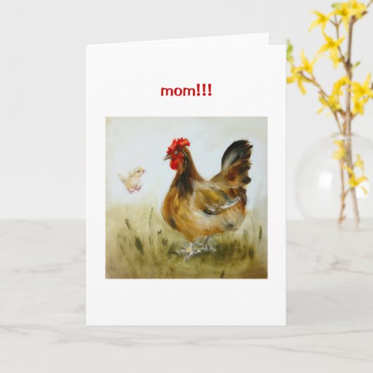 Schattigee en grappige Moederdag Kaart (Gele Bloem)