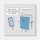 Schattigee en grappige telefoon en dik boek lang v magneet (Voorkant)