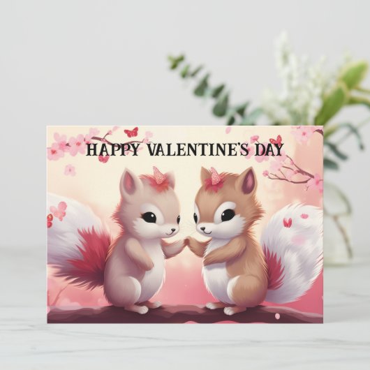 Schattigee en grappige Valentijnsdag voor kinderen Feestdagenkaart (Staand voorkant)