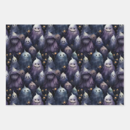 SCHATTIGEE EN GRIEZELIGE GEESTEN GHOULS HALLOWEEN INPAKPAPIER VEL