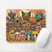 Schattigee en griezelige monsterreünie muismat (Met muis)