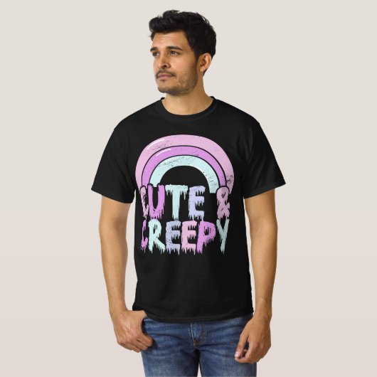 Schattigee en griezelige pastel Gothic druppel T-shirt (Voorkant volledig)