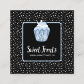 Schattigee en grillige cupcake bakkerij Visitekaar Vierkante Visitekaartje (Voorkant)