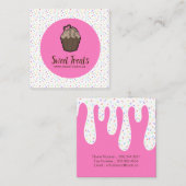 Schattigee en grillige cupcake bakkerij Visitekaar Vierkante Visitekaartje (Voorkant / Achterkant)