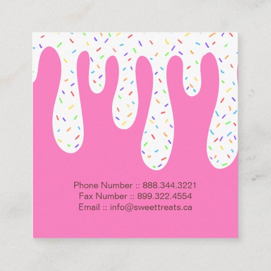 Schattigee en grillige cupcake bakkerij Visitekaar Vierkante Visitekaartje (Achterkant)