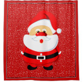 Schattigee en grillige Kerstman Kerstmis gewoonte Douchegordijn (Voorkant)