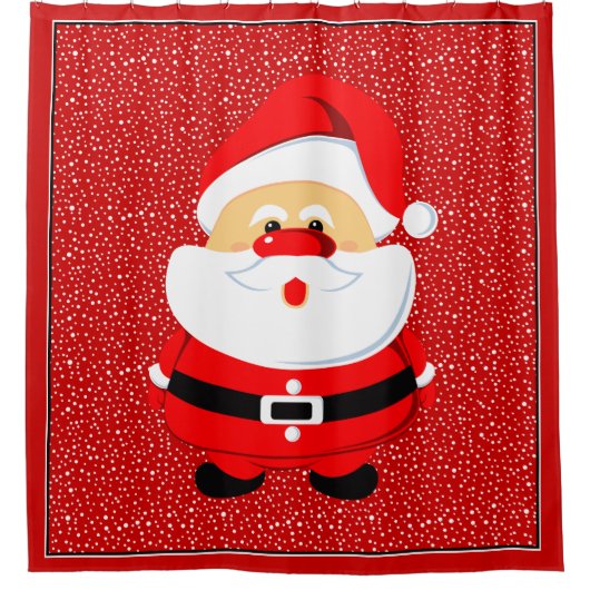 Schattigee en grillige Kerstman Kerstmis gewoonte Douchegordijn (Voorkant)