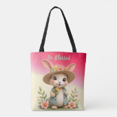 Schattigee en grillige konijn tote bag (Achterkant)