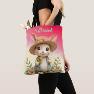 Schattigee en grillige konijn tote bag