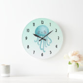 Schattigee en Happy Blue-Green Jellyfish Grote Klok (Huis)