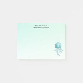 Schattigee en Happy Blue-Green Jellyfish Post-it® Notes