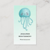 Schattigee en Happy Blue-Green Jellyfish Visitekaartje (Voorkant)