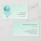 Schattigee en Happy Blue-Green Jellyfish Visitekaartje (Voorkant / Achterkant)