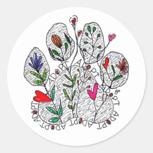 Schattigee en kleurrijke A D O P T Pet Paw Sticker