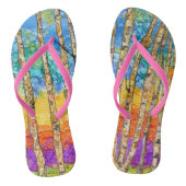 Schattigee en kleurrijke Aspen Tree Teenslippers (Voetbed)