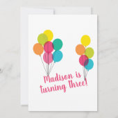 Schattigee en kleurrijke ballonnen verjaardagsuitn kaart (Achterkant)