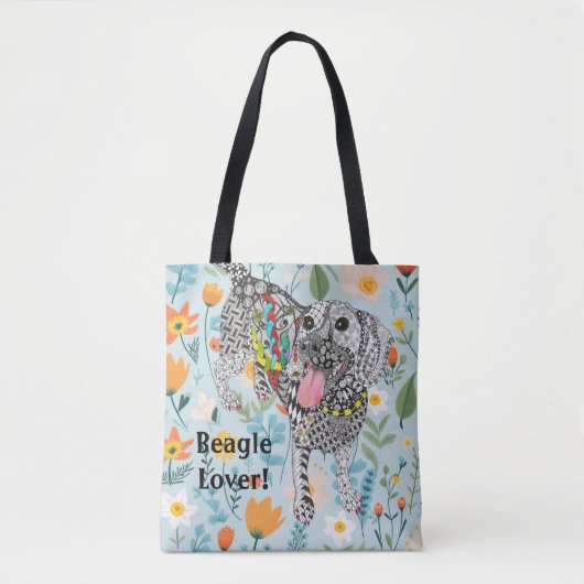 Schattigee en kleurrijke Beagle Lover Canvas tas (Voorkant)