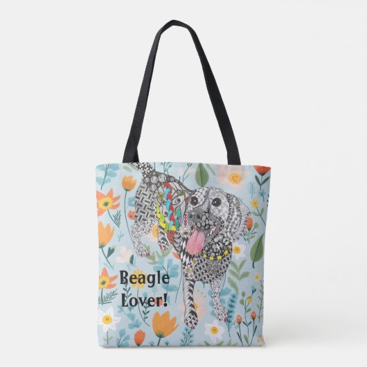 Schattigee en kleurrijke Beagle Lover Canvas tas (Achterkant)