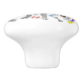 Schattigee en kleurrijke Boston Terrier deurknop Keramische Knop (Zijkant)