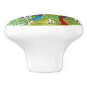 Schattigee en kleurrijke Boston Terrier deurknop Keramische Knop (Zijkant)