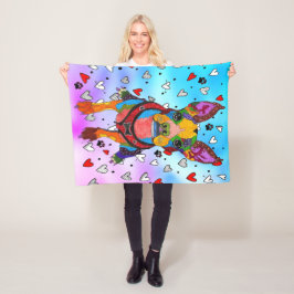 Schattigee en kleurrijke Boston Terrier Fleece Bla