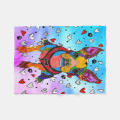 Schattigee en kleurrijke Boston Terrier Fleece Bla (Voorkant (Horizontaal))