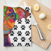 Schattigee en kleurrijke Boxer Dog Keuken Handdoek (Quarter Fold)