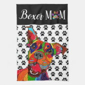 Schattigee en kleurrijke Boxer Dog Keuken Handdoek (Verticaal)