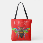 Schattigee en kleurrijke Bumble Bee Canvas tas (Achterkant)