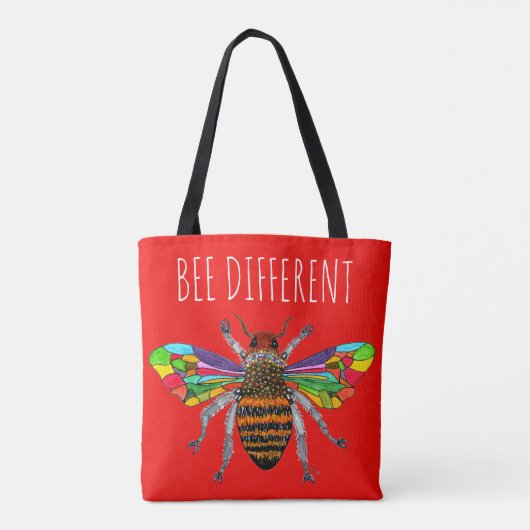 Schattigee en kleurrijke Bumble Bee Canvas tas (Achterkant)