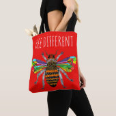 Schattigee en kleurrijke Bumble Bee Canvas tas (Dichtbij)