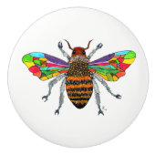 Schattigee en kleurrijke Bumble Bee Deurknop Keramische Knop (Voorkant)