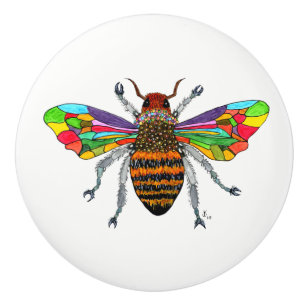Schattigee en kleurrijke Bumble Bee Deurknop Keramische Knop