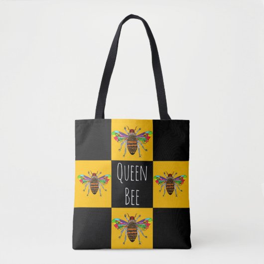 Schattigee en kleurrijke Bumble Bee Honey Bee Canv Tote Bag (Voorkant)