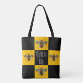 Schattigee en kleurrijke Bumble Bee Honey Bee Canv Tote Bag (Achterkant)