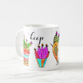 Schattigee en kleurrijke Cacti Keep Life Simple Mo Koffiemok (Voorkant links)